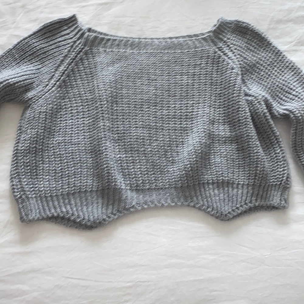 Cropped 3/4 sleeve sweater from Boohoo